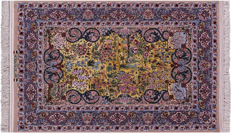 Super Fine Signed Silk Persian Isfahan Hand Knotted Rug - Manhattan Rugs