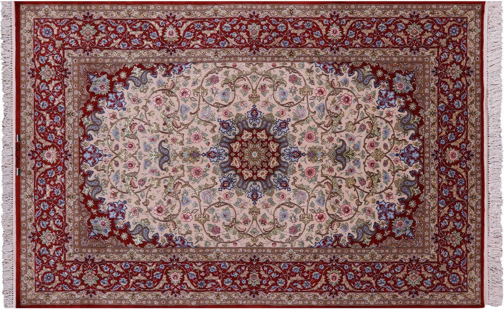 Signed Handmade Wool & Silk Persian Isfahan Area Rug - Manhattan Rugs