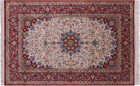 Signed Handmade Wool & Silk Persian Isfahan Area Rug - Manhattan Rugs