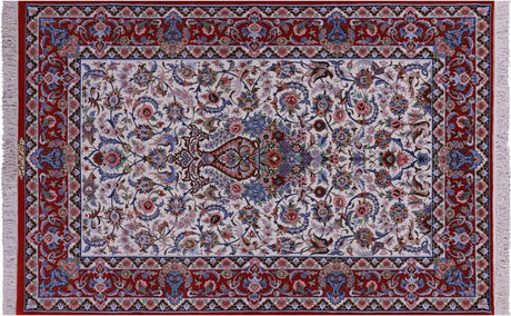 Persian Isfahan Hand Knotted Wool & Silk Signed Rug - Manhattan Rugs