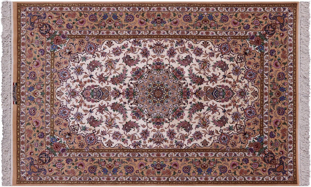 Super Fine Signed Persian Isfahan Silk Handmade Rug - Manhattan Rugs