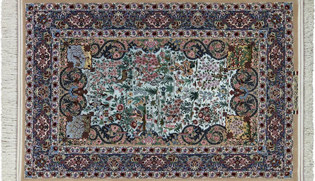 Super Fine Authentic Persian Isfahan Signed Hand Knotted Silk Area Rug - Manhattan Rugs