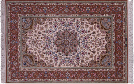 Hand Knotted Wool & Silk Signed Persian Isfahan Rug - Manhattan Rugs