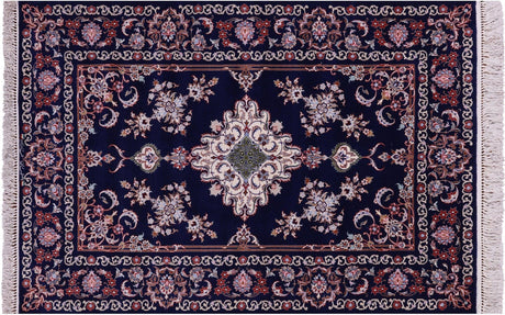 Wool & Silk Signed Persian Isfahan Hand Knotted Area Rug - Manhattan Rugs