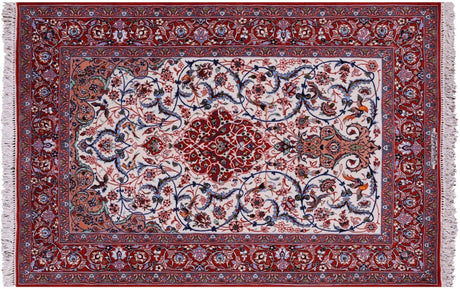 Wool & Silk Signed Persian Isfahan Hand Knotted Rug - Manhattan Rugs