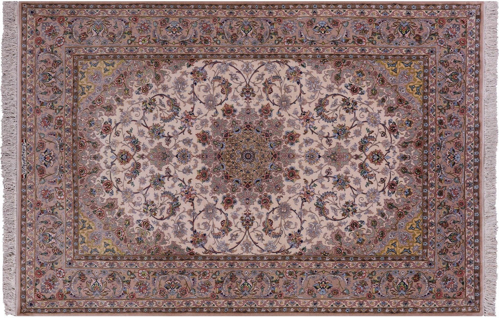 Signed Persian Isfahan Hand Knotted Wool & Silk Area Rug - Manhattan Rugs