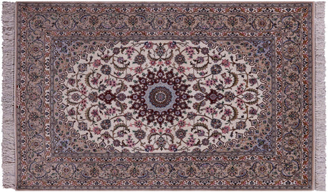 Hand Knotted Wool & Silk Persian Isfahan Signed Area Rug - Manhattan Rugs
