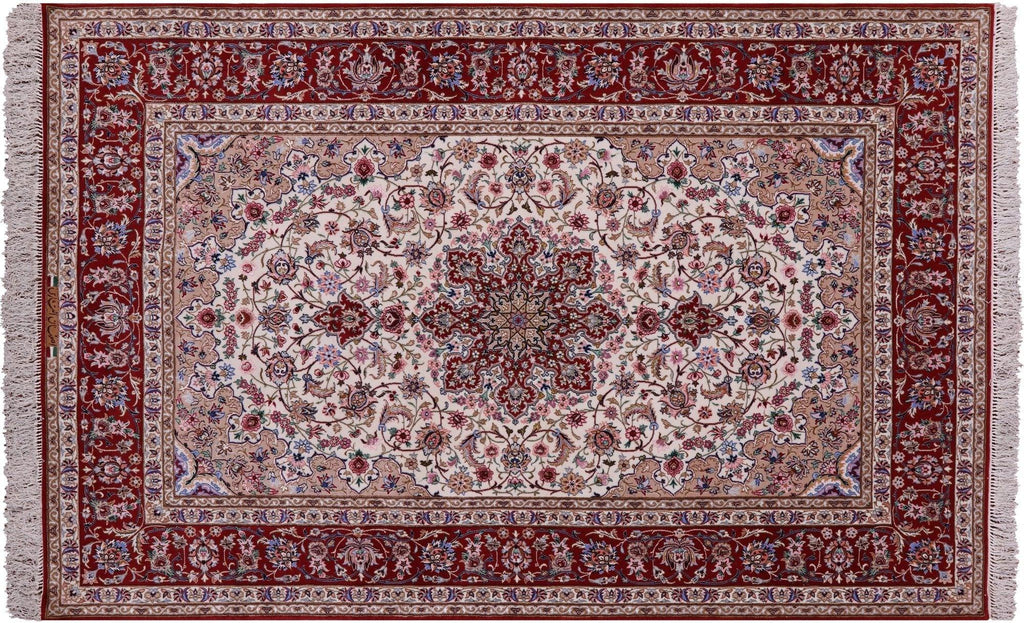 Signed Persian Isfahan Hand Knotted Wool & Silk Rug - Manhattan Rugs