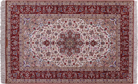 Signed Persian Isfahan Hand Knotted Wool & Silk Rug - Manhattan Rugs