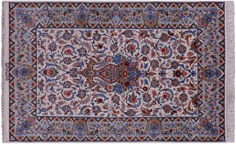 Wool & Silk Persian Hand Knotted Signed Isfahan Area Rug - Manhattan Rugs