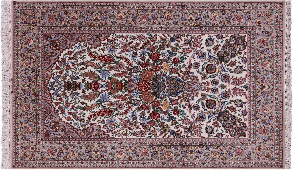 Persian Signed Isfahan Hand Knotted Wool & Silk Rug - Manhattan Rugs