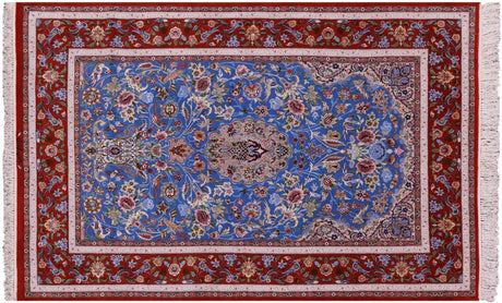 Hand Knotted Wool & Silk Signed Persian Isfahan Rug - Manhattan Rugs