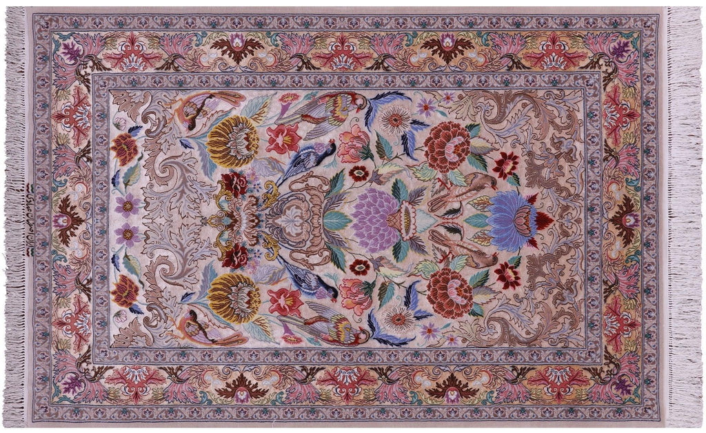 Wool & Silk Persian Isfahan Signed Handmade Rug - Manhattan Rugs