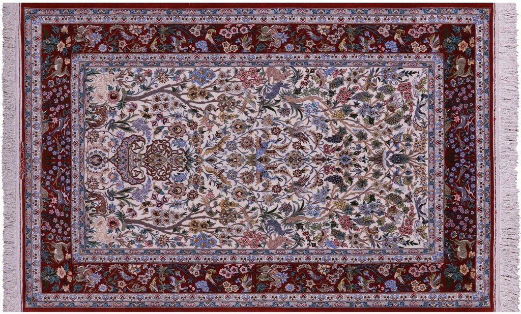 Signed Persian Isfahan Hand Knotted Wool & Silk Rug - Manhattan Rugs