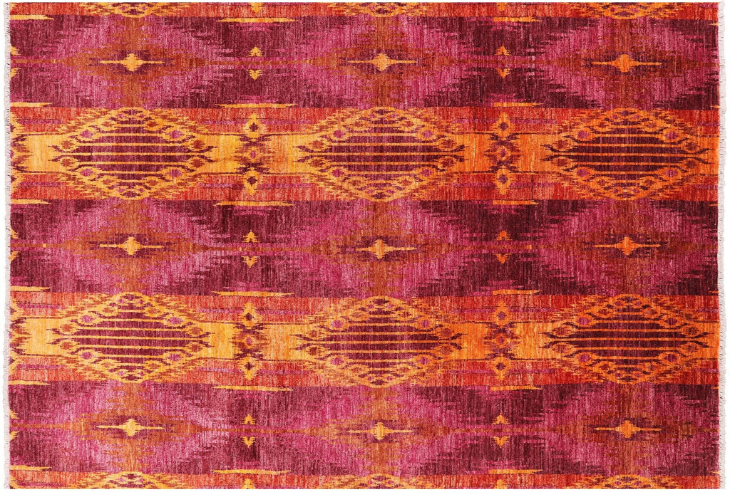 Ikat Hand Knotted Wool Rug - Manhattan Rugs
