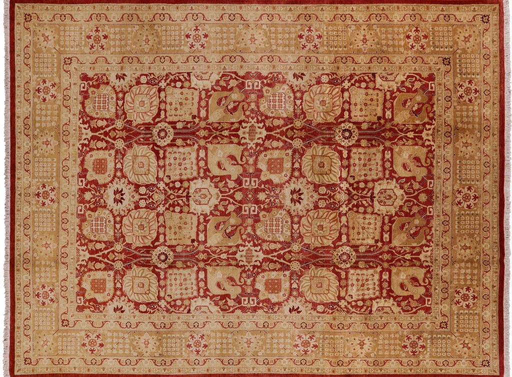 Red Persian Tabriz Handmade Wool Rug - Manhattan Rugs