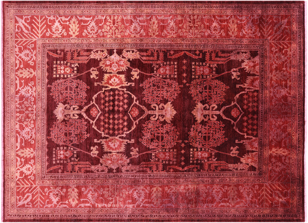 Red Overdyed Full Pile Handmade Wool Rug - Manhattan Rugs