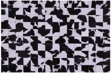 Black & White Natural Cowhide Hand Stitched Rug - Manhattan Rugs
