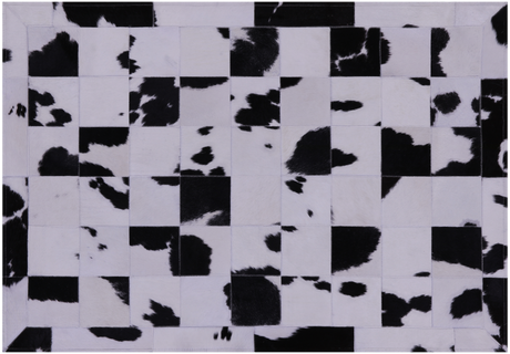 Black & White Natural Cowhide Hand Stitched Rug - Manhattan Rugs