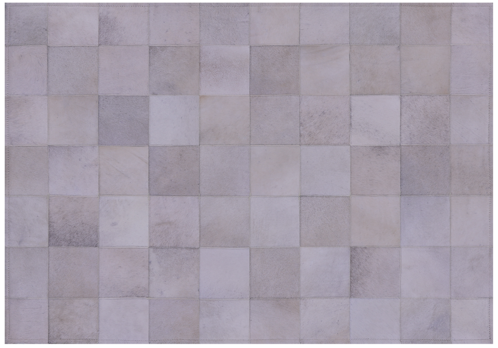 White Natural Cowhide Hand Stitched Rug - Manhattan Rugs