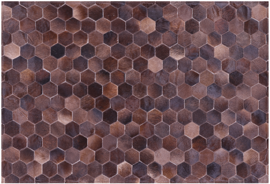 Brown Natural Cowhide Hand Stitched Rug - Manhattan Rugs