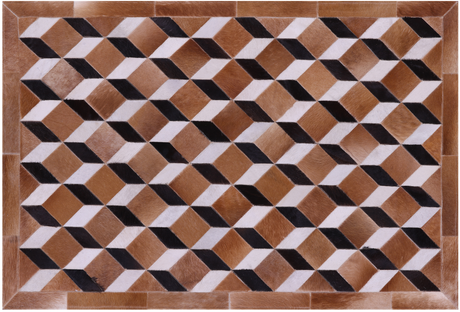 Brown & White Black Natural Cowhide Hand Stitched Rug - Manhattan Rugs