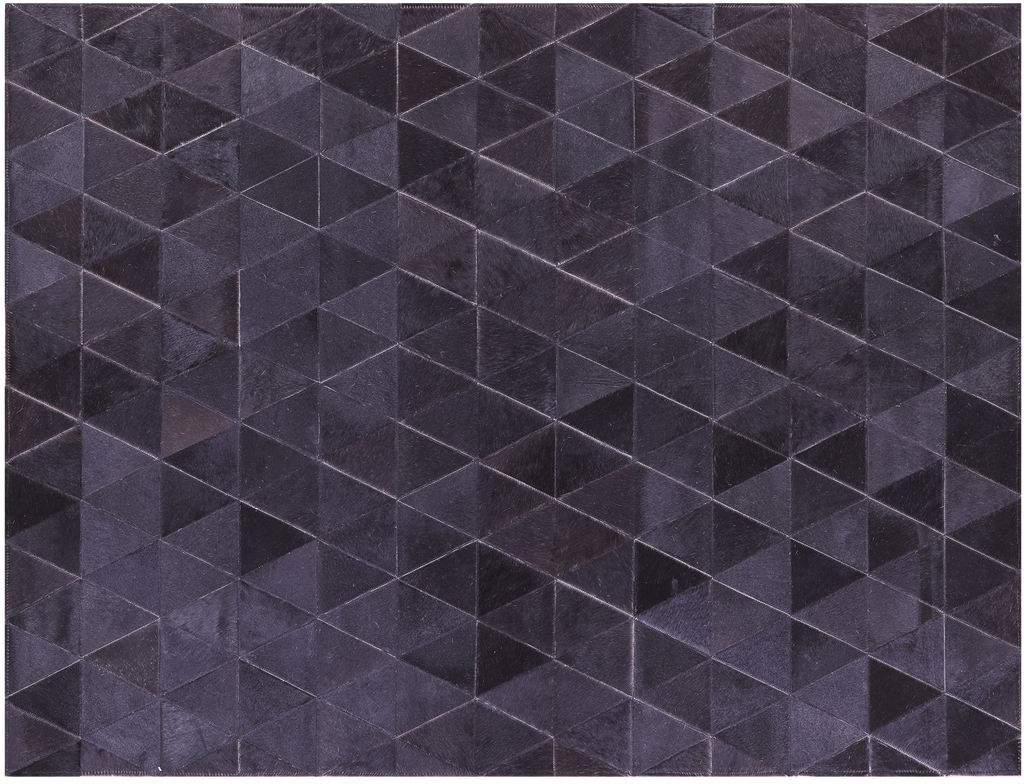 Black Natural Cowhide Hand Stitched Rug - Manhattan Rugs