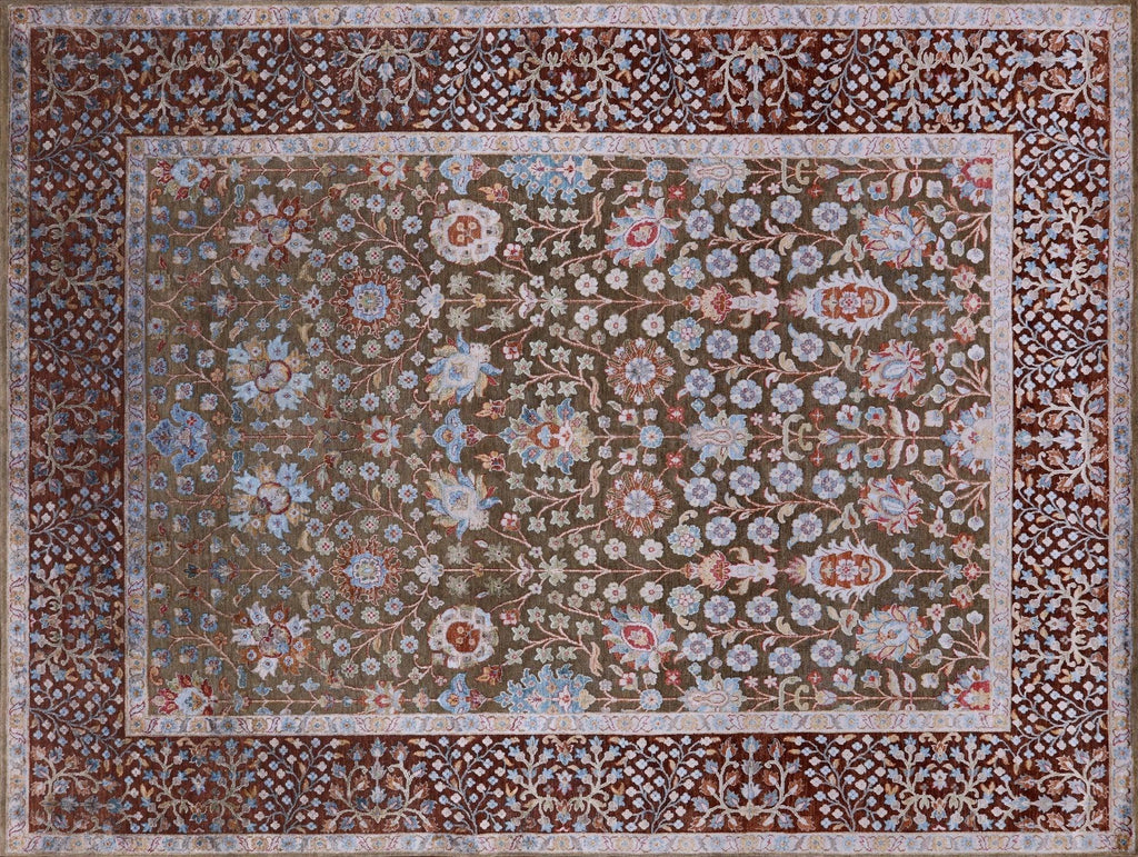 Hand Knotted Silk With Oxidized Wool Rug - Manhattan Rugs