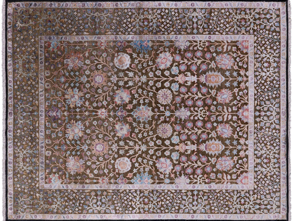 Silk With Oxidized Wool Hand Knotted Area Rug - Manhattan Rugs