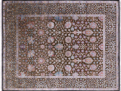 Silk With Oxidized Wool Hand Knotted Area Rug - Manhattan Rugs