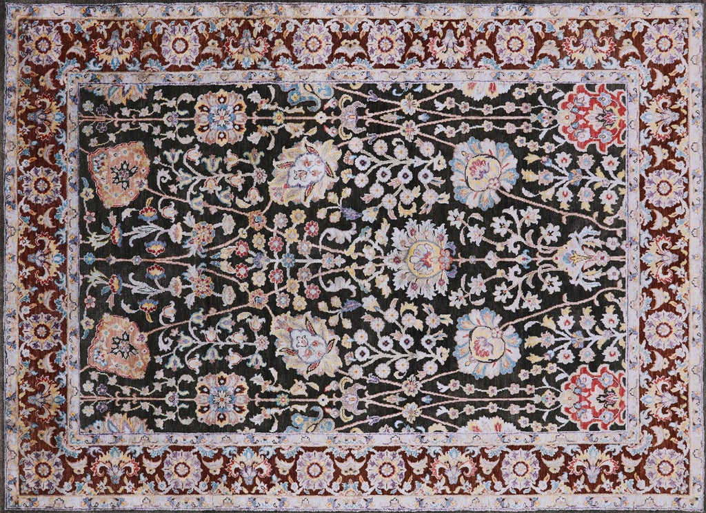 Silk With Oxidized Wool Hand Knotted Area Rug - Manhattan Rugs