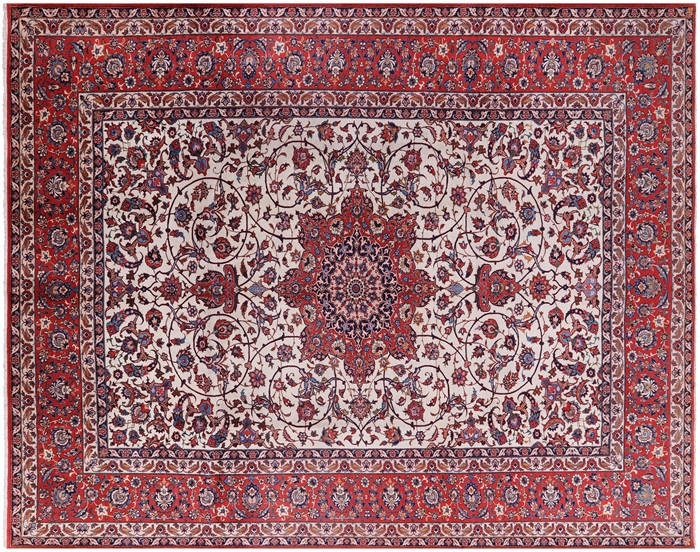 Isfahan Antique Central Persian Carpet Print Yoga Mat by Vicky